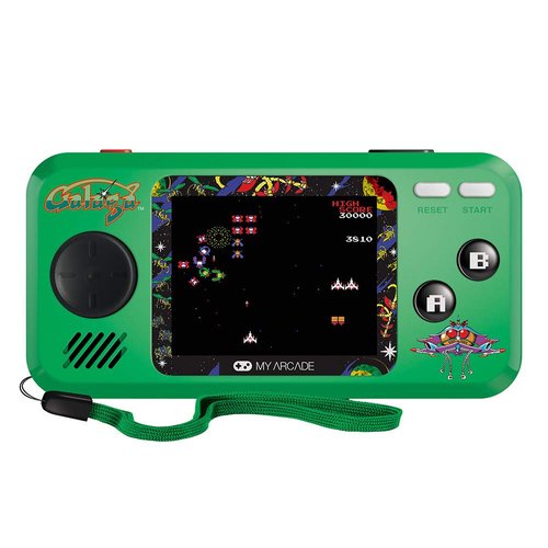 My Arcade Pocket Player Handheld Game Console: 3 Built In Games, Galaga, Galaxian, Xevious, Collectible, Full Color Display, Speaker, Volume Controls, Headphone Jack, Battery or Micro USB Powered