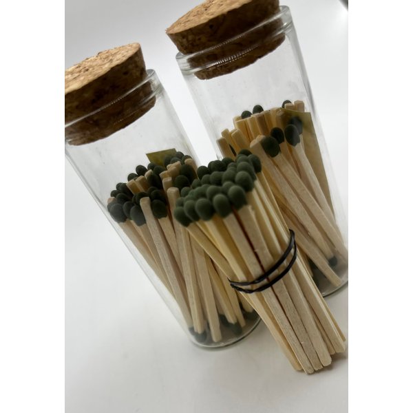 APOTHECARY SAFETY MATCH TWIN PACK W/REUSABLE (40ML) GLASS VIAL(2) WITH CORK LID, 25CT GO GREEN PER VIAL(50)+25CT REFILL=75CT TOTAL