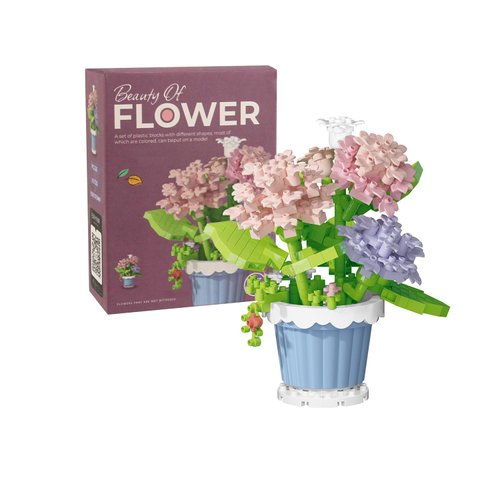 BOROLA Mini Flower Potted Building Blocks Plants Set, Colorful Cute Small Toy Plant Basket, Creative Block Flower Collection Home Office Decor Desktop Trinkets Birthday Gifts(Red Rose Blocks)