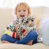 RoundFunny 15'' Tiger Stuffed Animal, Stuffed Tiger Leopard Lion Animal Plush Toys Realistic Tiger Plush Gifts Leopard Lion Tiger Pillow Jungle Stuffed Animals for Boys Girls Animal Parties (Leopard)