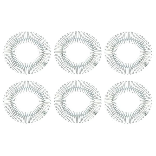 Fodattm 6PCS Women Lady Stretch Flexible Plastic Full Circle Hair Comb Headband Hair Hoop Hair Clip Spring Head Band with Deep Teeth (Clear)