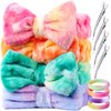 YGDZ Spa Headband, Skincare Headband for Washing Face, Makeup Headband, Fluffy Bow Headbands for Skincare, Face Wash Head Band Set for Women Girl