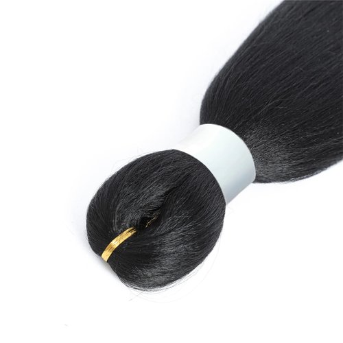 Black Pre stretched Braiding Hair, 26 Inches Kanekalon Box Braids Hair Extensions, 3 Packs Yaki Texture Braiding Hair Pre stretched