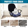 Smiry Printed Office Computer Chair Seat Covers, Stretch Fit Universal Desk Rotating Chair Cover Washable Removable Seat Cushion Protectors - Navy Blue
