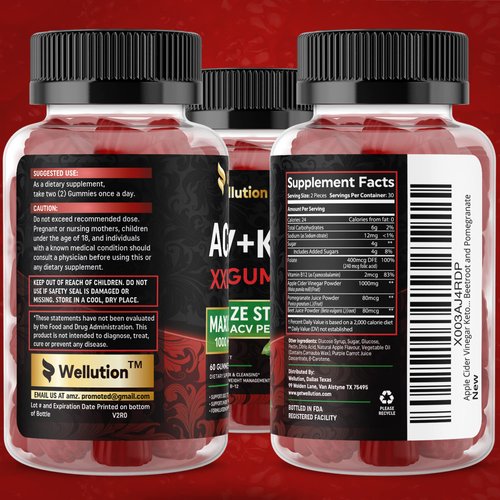 WELLUTION Gummies Apple Cider Vinegar - Formulated to Support Healthy Weight, Normal Energy Levels - Supports Digestion, Detox and Cleansing Beetroot and Pomegranate……