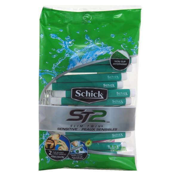 Schick ST2 Disposable Razor, Sensitive for Men, 12-Count Packages (Pack of 3)