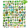 101 PCS Palm Tree Leaves Temporary Tattoos Birthday Party Decorations Supplies Favors Luau Hawaiian Themed Tropical Summer Palm Coconut Tree Beach Pool Decor Stickers Gift School Prizes Rewards