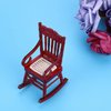 1 Pieces Doll House Wooden Chairs 1:12 Christmas Dollhouse Model Chairs Mini Dollhouse Wooden Rocking Chairs for Dollhouse Accessories Furniture Decoration
