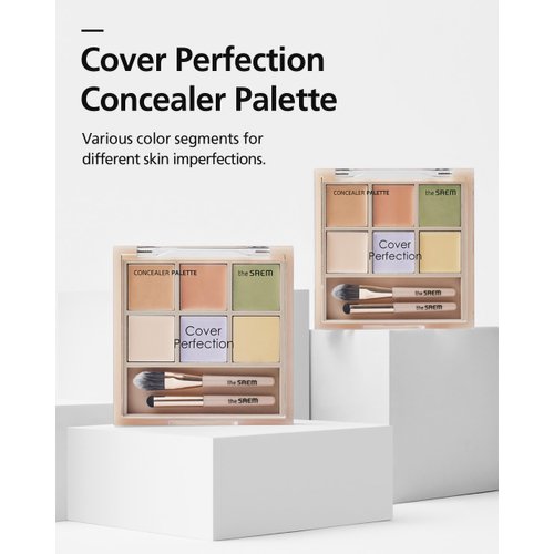 THESAEM Cover Perfection Concealer Palette 01 Cover&Correct - Multi Use 6 Colors Correcting Conceal Palette - for Dark Circles, Imperfections, Face Tone Corrector, Ideal for Fair to Light Skin