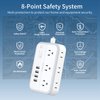 Extension Cord 15 ft, Surge Protector Power Strip with 6 Widely Outlets 4 USB Ports, Flat Plug, Wall Mount Outlet Extender, 1080 Joules, Multiple Outlets for Indoor Home Office, Dorm Room Essentials