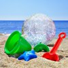 Hsei 3 Pcs Inflatable Beach Ball Glitter Beach Ball Christmas Swimming Pool Balls Floatable Confetti Ball Christmas Outdoor Decor for Beach Party Xmas Party Favor(Silver)