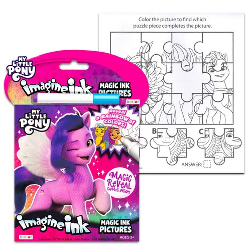 My Little Pony Imagine Ink Coloring Super Set ~ Bundle with 3 MLP Imagine Ink Mess-Free Coloring Books for Kids with Stickers (My Little Pony Party Favors and Activities)