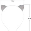 AKOAK 1 Pack Crystal Rhinestone Metal Cat Ear Headband - Amazing Crystal Party Decorations Halloween Cosplay Costume Cat Ear Headpiece (Silver)