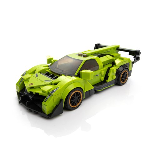 Block Builder Lambo Racing Car Building Block Set (348 Pieces). Racing Car Building Blocks for Kids and Adults