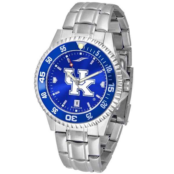 SunTime Men's Collegiate Competitor 40mm Watch - Kentucky Wildcats with 20mm Stainless Steel Band - AC Color Bezel