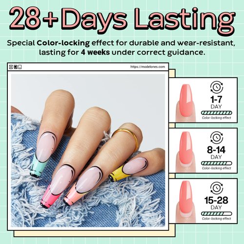 modelones Gel Nail Polish Set - 6 Colors Summer Gel Polish Mint Green Rose Red Nail Polish Gel White Yellow Orange Gel Nail Soak Off Nail Art Manicure DIY Nail Art Salon Festival Gift for Women Girls