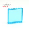 Clear Tranparent Flat Plates Bricks, 24 Pieces and Parts 1x6x5 Classic, Window Bulk Building Blocks Accessories (Transparent) (Transparent Mixed)