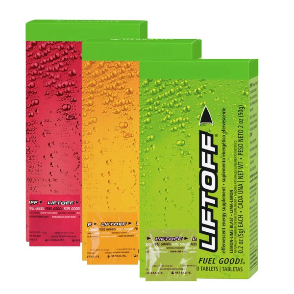Generic LIFTOFF Energy Drink Tablets Variety Pack, 24 Tablets Total, 3 Flavors HERBAL LIFE orange