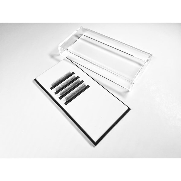 Acrylic Lash Tile Storage Box With Cover - Washable and Reusable - Perfect for Classic, Volume, and Mega Volume Lashes