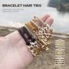Bracelet Hair Ties Decorative Gold, Pretty High Ponytail Holder Cute Elastic Ponytail Jewelry Luxury Scrunchies Khaqi