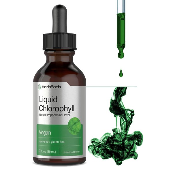 Horbaach Liquid Chlorophyll Drops | 2 oz | Vegan, Non-GMO, and Gluten Free Formula | Natural Peppermint Flavor