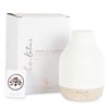 Essential Oil Diffuser Lamp, White Ceramic + Wood, Ultrasonic 180ml, Whispersoft, 4 Timers + 5 Light Settings, Auto Shut Off, Home + Office, Humidifier Air Purifier Aromatherapy