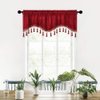 ELKCA Double-Sided Chenille Window Curtains Tier for Kitchen Burgundy Red Scalloped Valance for Living Room,Pack of 1(Burgundy Red, 52" W x 18" L)