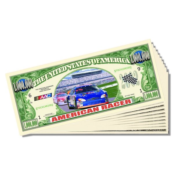 American Racer Million Dollar Bill - Set of 25 With 1 Bonus Christopher Columbus Bill