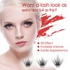 DIY Eyelash Extension, 3D Effect Individual Melt Flare Lash Cluster Natural Lashes Set, Home Eyelash Extension, D curl Lashes Pack 12mm,14mm (14MM-Sparkle)