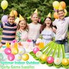 VercanMonth 12 Pack Hawaiian Game Spoon Relay Race Toy Set, Tropical Summer Luau Birthday Party Themed Ball and Spoon Race Game for Aloha Party Supplies Favors (Green,Pineapple)