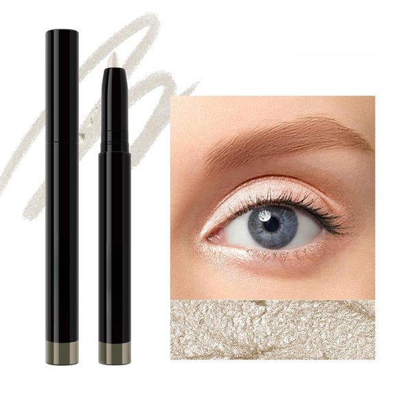 ElsaJolin White Shadow stick Liner Pencil, Long Lasting Waterproof Eyeliner Pencil, Smudge Proof, Matte Finish and shimmering (# 01)