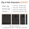 MIFIL Clip in Hair Extensions Human Hair 16 Inch 70g Human Hair Clip ins Natural Black Clip in human hair extensions 7PCS Hair Extensions Human Hair(16inch,7pcs, 70g)
