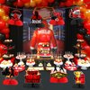 JOYMEMO 8 Pieces Boxing Birthday Honeycomb Centerpieces - Boxing Match Birthday Party Decorations Red Black Gold, Boxer Gloves Boxing Platform Table Decor for Wrestle Fitness Fight Sports Party