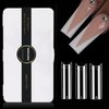 HWHUNO 500pcs No C Curve XL Long Square Straight Fake Nails Flattened Half Cover Artificial Nails,Clear ABS False Square Nail Tips Medium for Nail Salon Professional and Home DIY Nail Art 10 Size