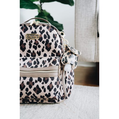 Itzy Ritzy Hand Sanitizer Holder; Fits 2-Ounce Bottles of Hand Sanitizer (Not Included); Clips to Diaper Bag, Purse or Travel Bag, Leopard