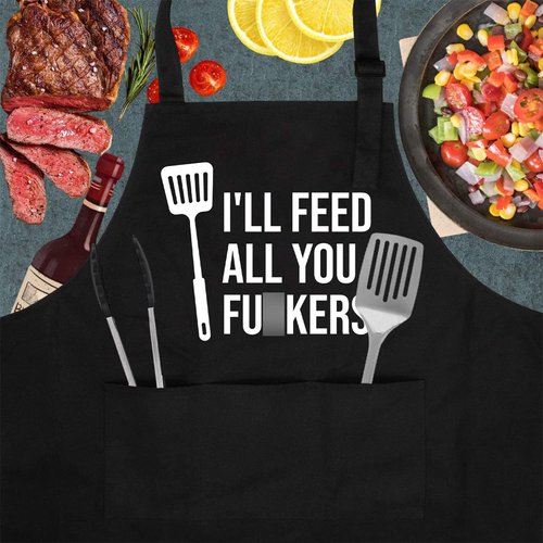 Miracu Funny Apron for Men Women - Funny Dad Gifts, Funny Gifts for Men Mom - Mothers Day, Fathers Day, Birthday Gifts for Dad Brother Boyfriend - Cool Cooking BBQ Grilling Aprons for Men, Chef Gifts