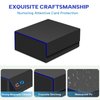 Lalasu Card Deck Box for Trading Cards, 1800+ Trading Card Storage Case, PU Leather Magnetic Closure Commander Deck Fit for YuGiOh, MTG and Sport TCG Gift for Card Collector (Black&Blue)