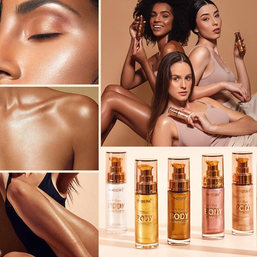 PHOERA Body Luminizer Highlighter, Waterproof Moisturizing and Glow For Face & Body, Face Body Glow Illuminator (101+103/Rose Gold+Glistening Bronze)