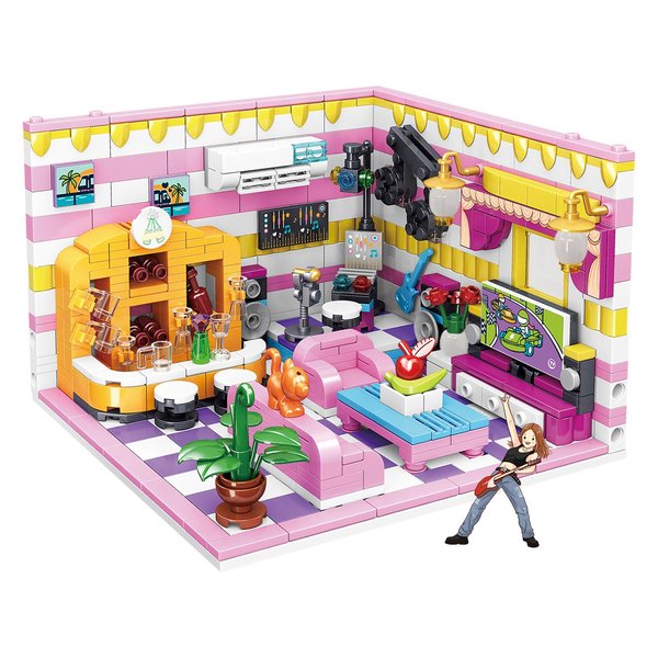 PinkBee Friends House Building Block Sets, Girls Mini Living Room Entertainment KALAOK Friendship Playroom Apartment Bricks Kit Birthday Gifts for Adults Teens Old Kids 8-12 10-12 14+ (670 PCS)