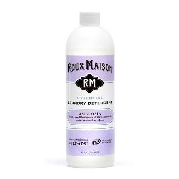 Roux Maison All Natural HE Liquid Laundry Detergent & Stain Remover, 16oz, Essential, Ambrosia