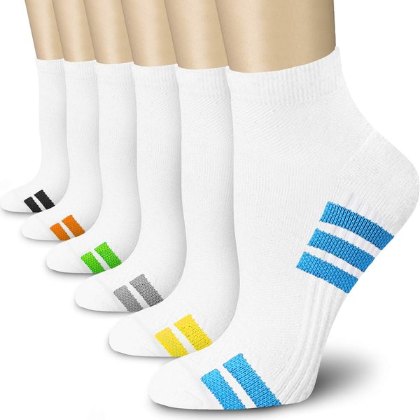 QUXIANG Compression Socks for Women & Men Circulation 3/6/7 Pairs Arch Ankle Support 15-20 mmHg Best for Running Cycling (Multi 10, S/M)