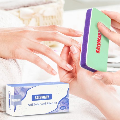 Nail Shiner Buffer Blocks - 2 Sided Shining Nail Polisher Sponge Buffing Block File 400/3000 Grit Manicure Nail Art Tools 2Pcs