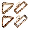 SOOSDA Hair Claw Clips, 3.5 Inches Medium triangle rectangle, 4 Pieces Leopard Print Metal Claw Clip, 3.5 Inches Medium triangle rectangle, Strong Hold Hair Jaw Clips for Thick Hair