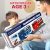ITEFDTUTNE Carrier Truck Race Car Track Set for Toddlers Toys, 4 FT Race Track and 6 Die-Cast Toy Cars, Truck Toy with Lights & Sounds Xmas Gifts for 3 4 5 6 7 8 Years Old Kids Boys Girls (Red)