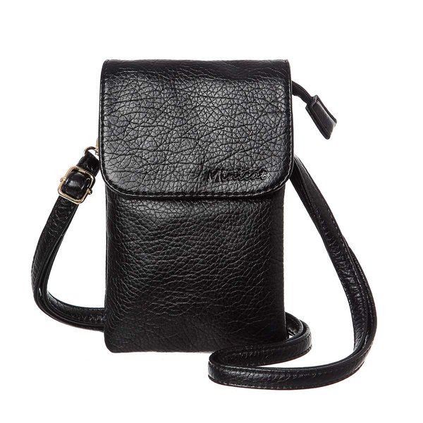 MINICAT Roomy Pockets Series Small Crossbody Bags Cell Phone Purse Wallet for Women(Black)