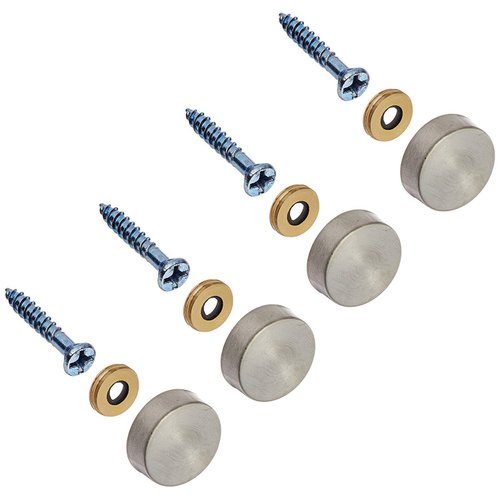 24PC Stainless Steel Screw Cover/Cap (Full Metal Construction 0.75" Diameter) Fasteners, Decorative Mirror, Sign/Advertising Hardware, Nails, Construction
