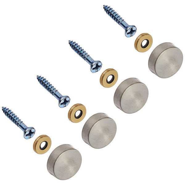 24PC Stainless Steel Screw Cover/Cap (Full Metal Construction 0.75" Diameter) Fasteners, Decorative Mirror, Sign/Advertising Hardware, Nails, Construction