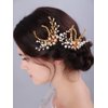 JWICOS 2Pcs Wedding Hair Pins Bride Wedding Pearl Hair Pins Wedding Hair Accessories Hair Pieces for Brides Women Girls