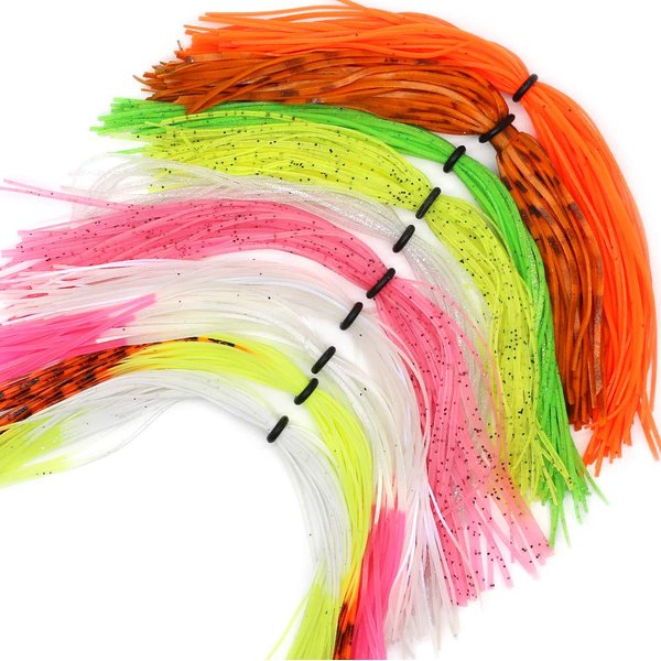 Silicone Skirts Rubber Skirts Threads 10 Colors for Fly Tying Material Make Rubber Jig Skirts Spinnerbati Lures Spoon Blade Squid Skirt Replacement Thread (B Set)