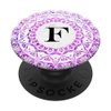 Cell Phone Pop Up Grip Holder,Monogram Mandala White Pink F PopSockets Grip and Stand for Phones and Tablets